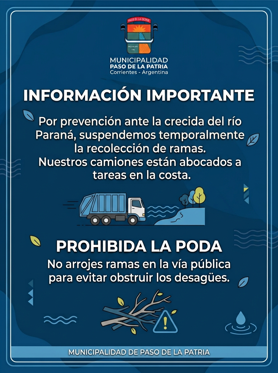 Crecida del río Paraná: se suspendió temporalmente la recolección de ramas